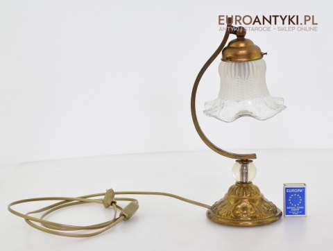 Antyczna lampa stołowa z ruchomym kloszem