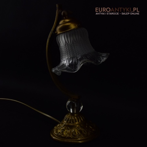 Antyczna lampa stołowa z ruchomym kloszem
