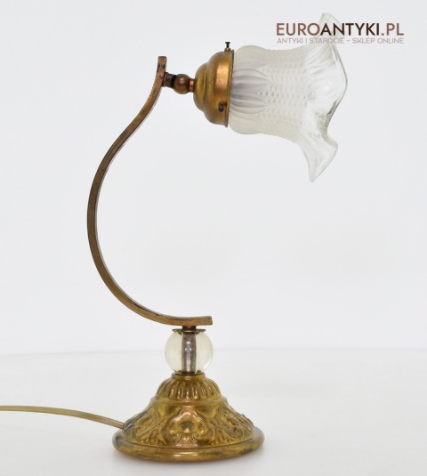 Antyczna lampa stołowa z ruchomym kloszem