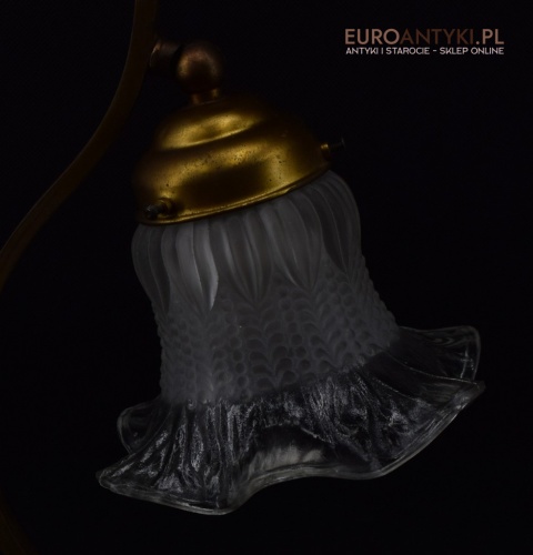 Antyczna lampa stołowa z ruchomym kloszem