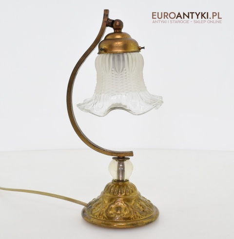 Antyczna lampa stołowa z ruchomym kloszem