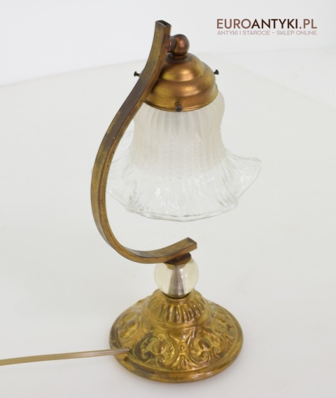 Antyczna lampa stołowa z ruchomym kloszem