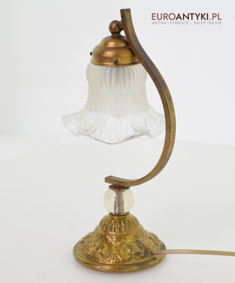 Antyczna lampa stołowa z ruchomym kloszem