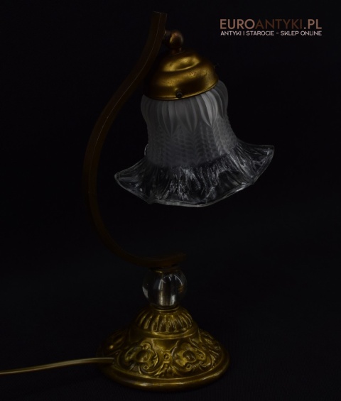 Antyczna lampa stołowa z ruchomym kloszem