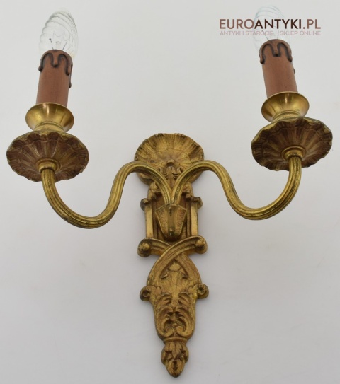 2 secesyjne kinkiety z mosiądzu