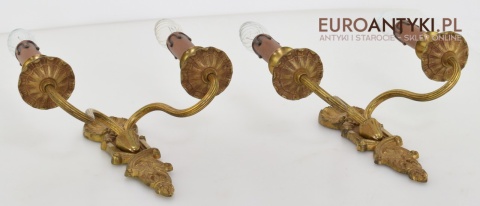 2 secesyjne kinkiety z mosiądzu