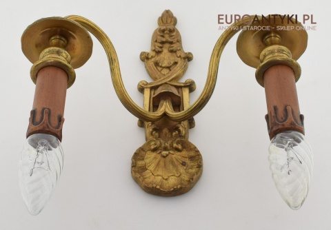 2 secesyjne kinkiety z mosiądzu