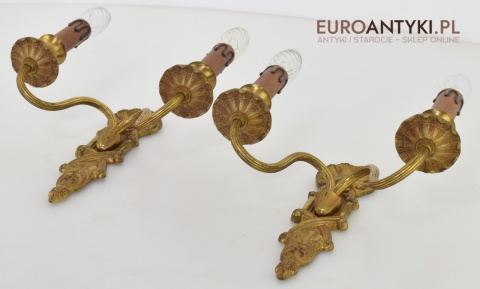 2 secesyjne kinkiety z mosiądzu