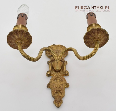 2 secesyjne kinkiety z mosiądzu