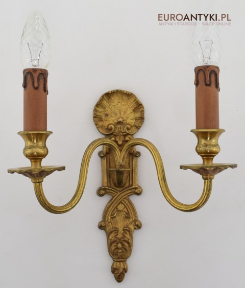 2 secesyjne kinkiety z mosiądzu