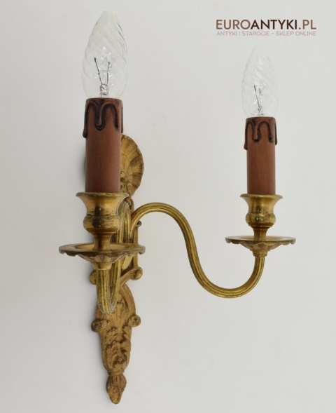 2 secesyjne kinkiety z mosiądzu