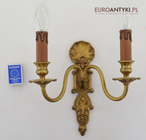 2 secesyjne kinkiety z mosiądzu