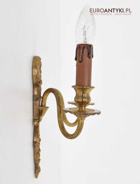 2 secesyjne kinkiety z mosiądzu