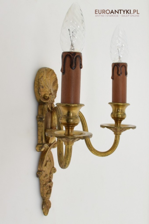 2 secesyjne kinkiety z mosiądzu