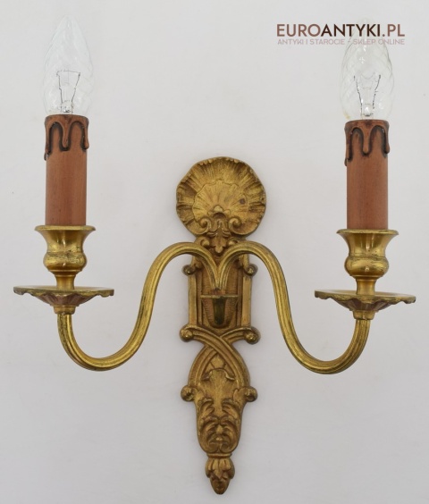 2 secesyjne kinkiety z mosiądzu