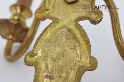 2 secesyjne kinkiety z mosiądzu