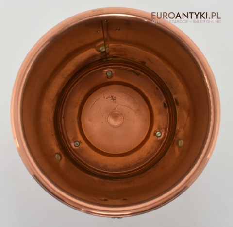 Zabytkowy parasolnik, stojak na laski, miedziany śmietnik