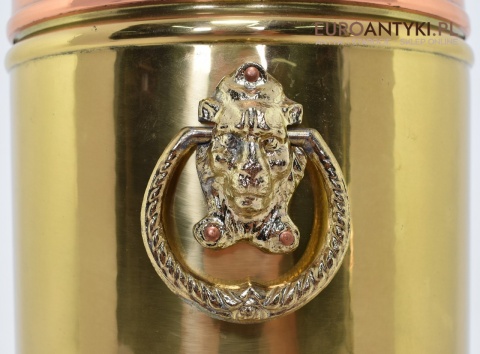 Zabytkowy parasolnik, stojak na laski, miedziany śmietnik