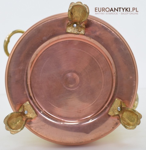 Zabytkowy parasolnik, stojak na laski, miedziany śmietnik