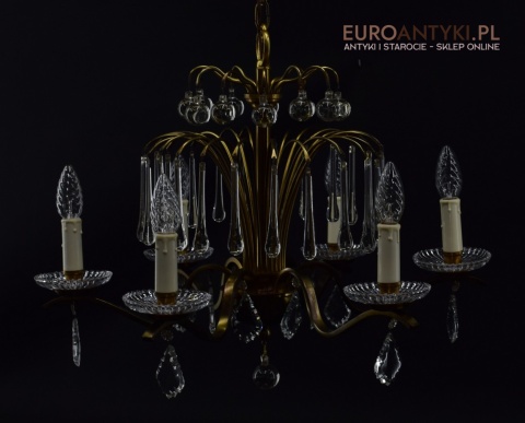 Antyk. Zabytkowy żyrandol francuski.