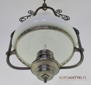 Art Deco lampa sufitowa z cyny. Ekskluzywne żyrandole.