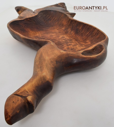 Antyk, ręcznie rzeźbiona taca dzika. Taca na dworski stół. XXL!
