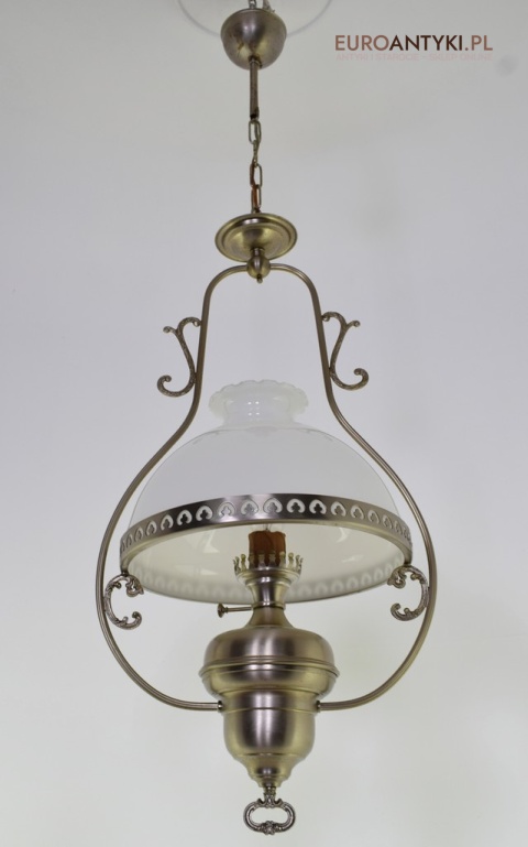 Stara srebrna lampa sufitowa. Retro lampy vintage.