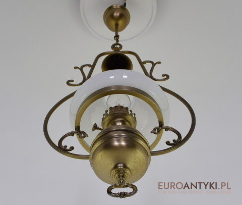 Rustykalna lampa wisząca srebrno złota. Lampy retro vintage.