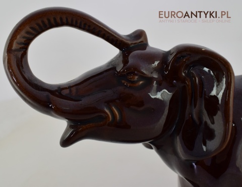 Słoń ceramiczny zabytkowy zegar z babcinych lat.