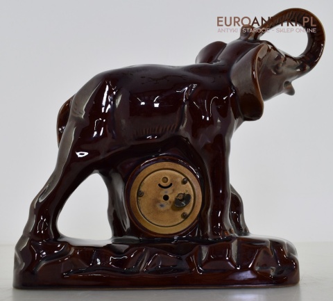Słoń ceramiczny zabytkowy zegar z babcinych lat.