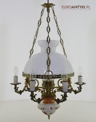 Cottagecore żyrandol do wiejskiej chaty. Rustykalna lampa sufitowa.