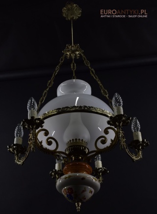 Cottagecore żyrandol do wiejskiej chaty. Rustykalna lampa sufitowa.