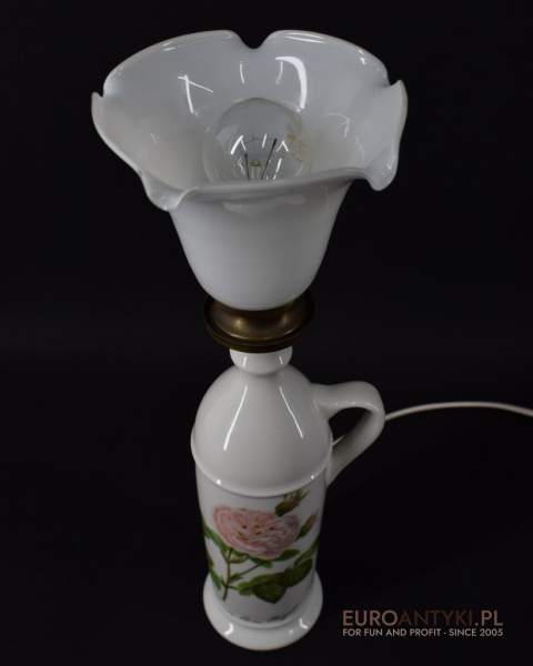 Francuska porcelanowa lampa na stolik. Lampy prowansalskie.