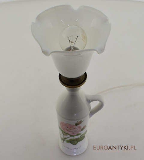 Francuska porcelanowa lampa na stolik. Lampy prowansalskie.