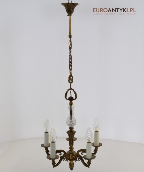 Mały zabytkowy żyrandol do ganku, holu, łazienki. Lampy antyki.