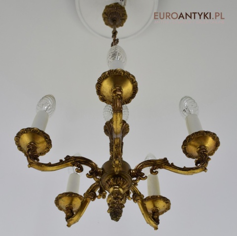 Mały zabytkowy żyrandol do ganku, holu, łazienki. Lampy antyki.