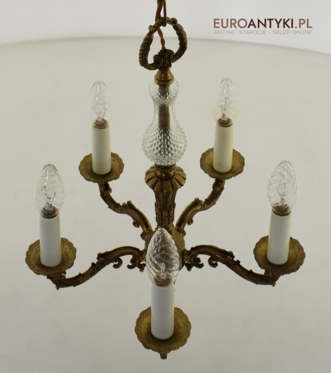 Mały zabytkowy żyrandol do ganku, holu, łazienki. Lampy antyki.