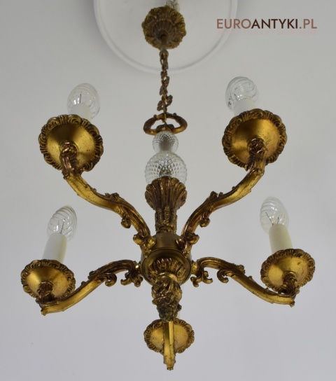 Mały zabytkowy żyrandol do ganku, holu, łazienki. Lampy antyki.