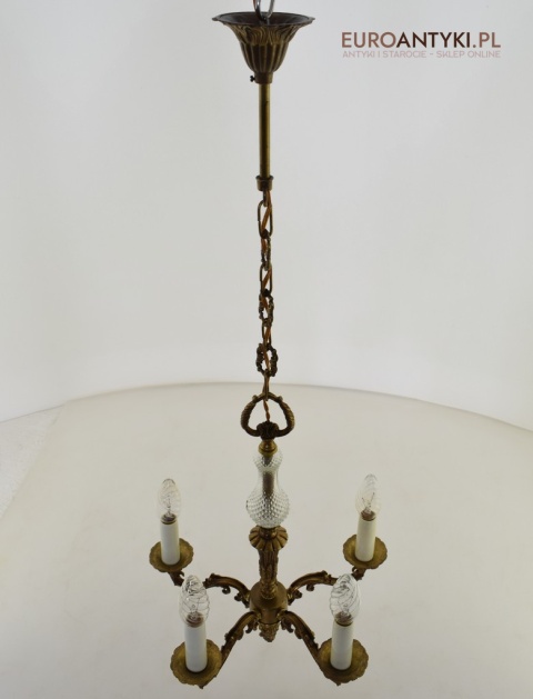 Mały zabytkowy żyrandol do ganku, holu, łazienki. Lampy antyki.