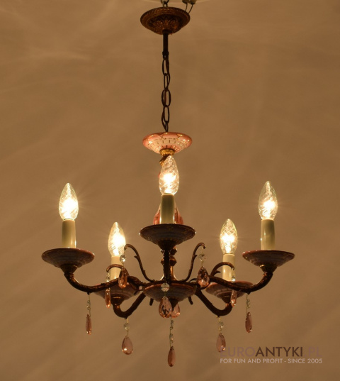 Porcelanowy żyrandol, nostalgiczna lampa wisząca. Lampy antyki.