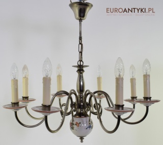 XL! Duży srebrny żyrandol w stylu cottagecore. Lampy vintage, retro.