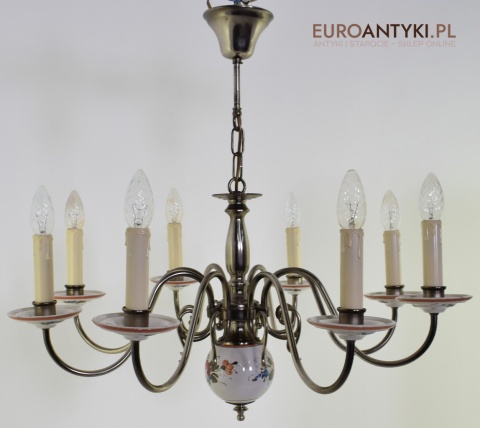 XL! Duży srebrny żyrandol w stylu cottagecore. Lampy vintage, retro.