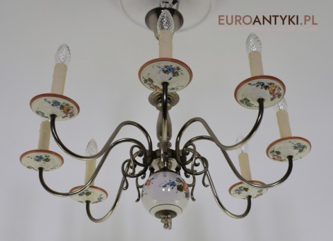 XL! Duży srebrny żyrandol w stylu cottagecore. Lampy vintage, retro.