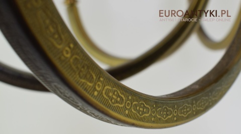 Mosiężny żyrandol do angielskiego salonu. Lampy antyki.