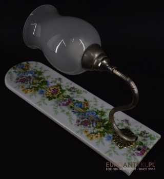 Paryski kinkiet z międzywojnia. Lampa ścienna DE PARIS PORCELAINE.