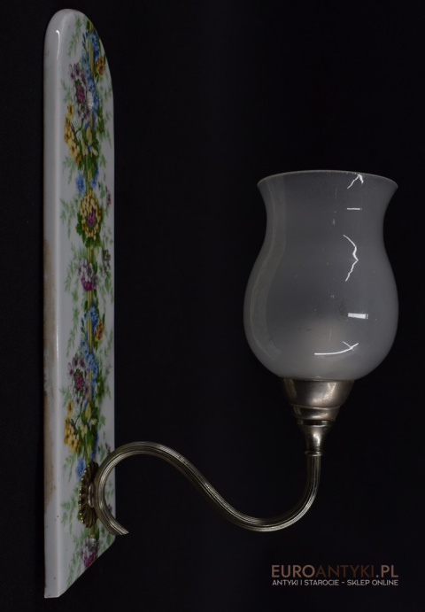 Paryski kinkiet z międzywojnia. Lampa ścienna DE PARIS PORCELAINE.