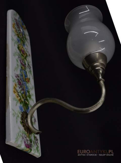 Paryski kinkiet z międzywojnia. Lampa ścienna DE PARIS PORCELAINE.