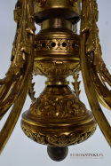 Unikatowy żyrandol mosiężny z lat 1900. Antyczne lampy pałacowe.