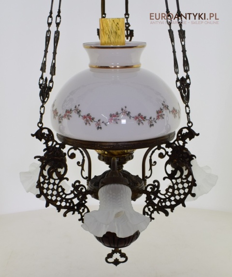 DUŻY nostalgiczny żyrandol rustykalny, cottagecore. Antyki lampy.