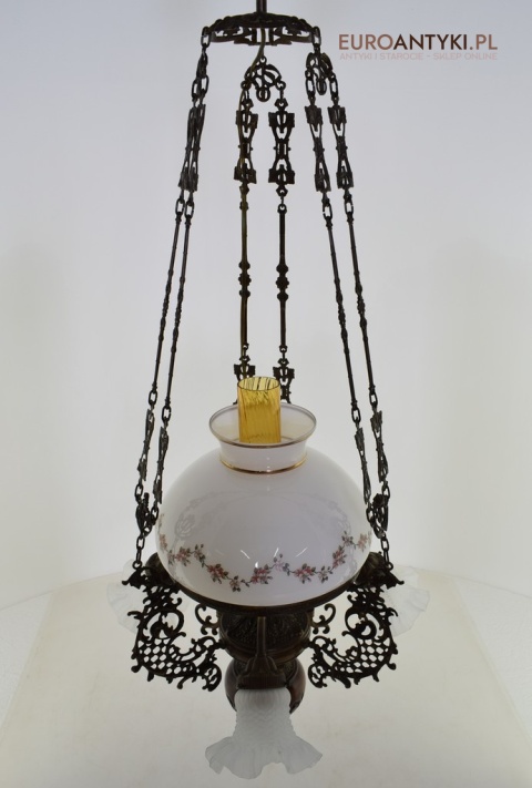 DUŻY nostalgiczny żyrandol rustykalny, cottagecore. Antyki lampy.